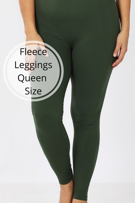 Solid Color FUR Lined Winter QUEEN SIZE Leggings