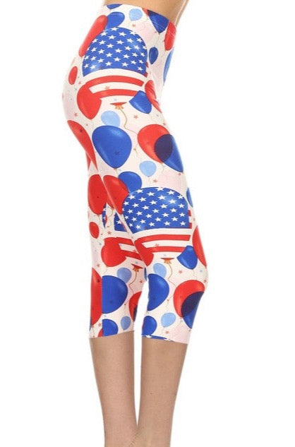 American Flag Capri Leggings