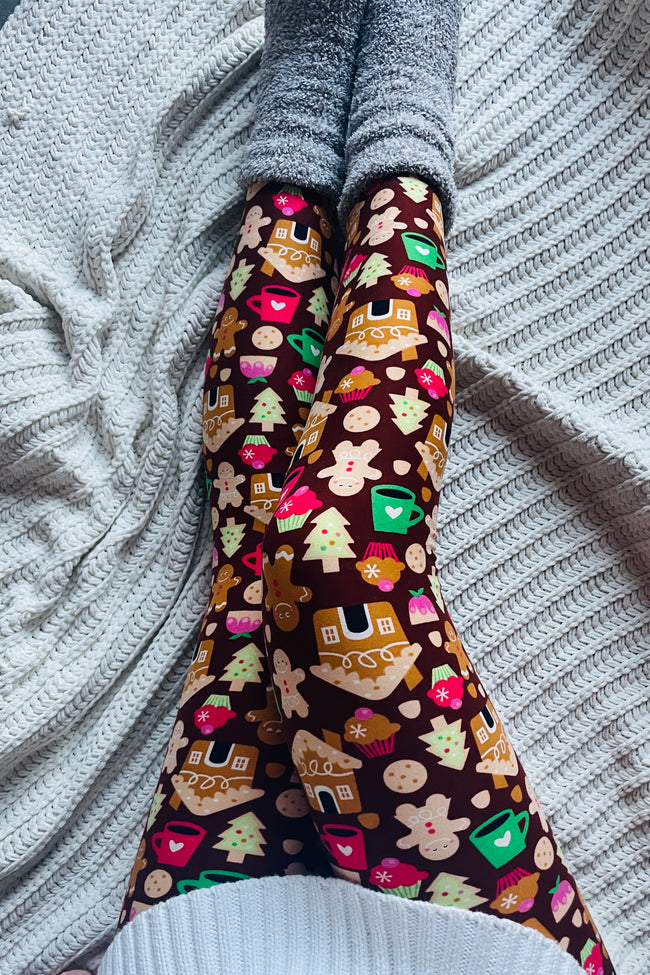 Gingerbread Cookie/House Print Christmas Print Leggings