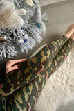 Olive/Pink Army Print Leggings