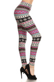 Pink Holiday Nordic Print QUEEN SIZE Leggings