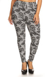 Lace Print Queen Size Leggings