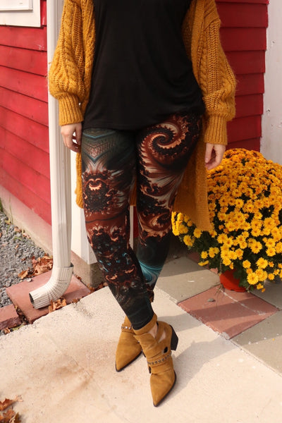 Multicolor Swirl Print Leggings