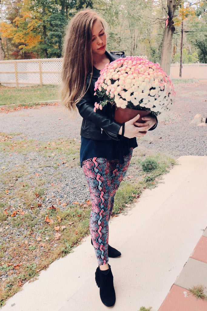 Pink/Blue Snake Print Leggings