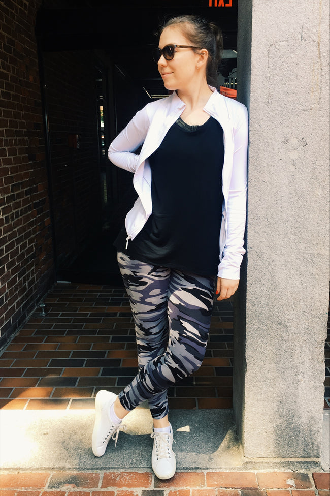 grey army yoga waist buttery Soft Microfiber High Waist Fashion Patterned Celebrity Leggings for Women one size