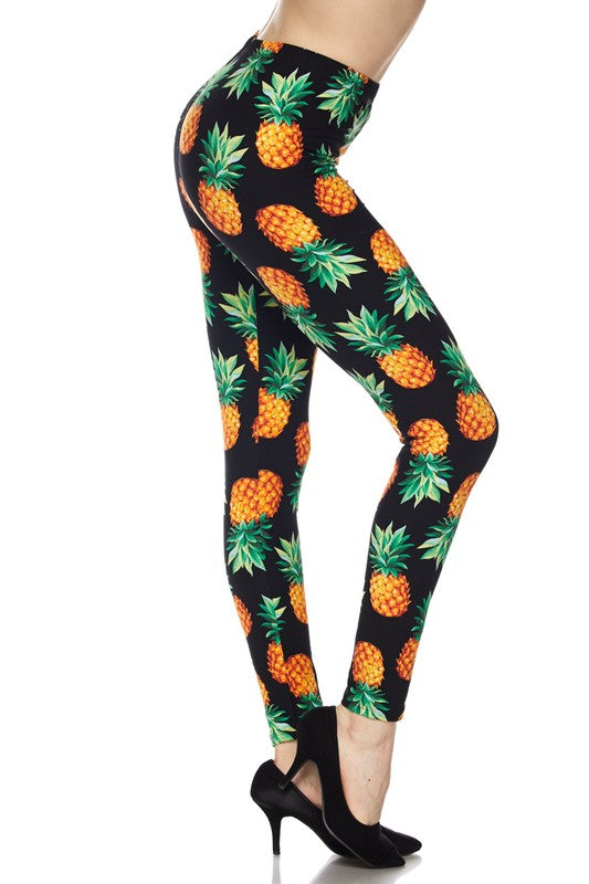 Pineapple (Orange) Print QUEEN SIZE Leggings