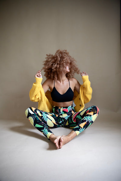 Tropical Pineapple/Melon Print Leggings