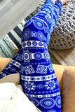 Blue Boho Print Leggings