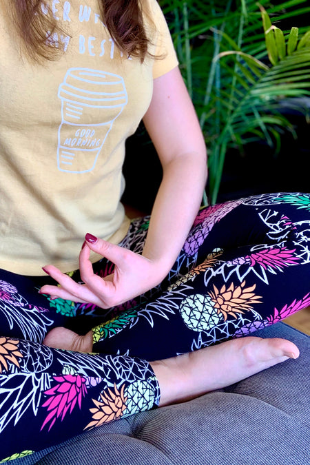 Pineapple (Orange) Print QUEEN SIZE Leggings