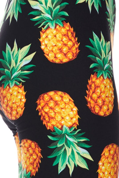 orange pineapple buttery Soft Microfiber High Waist Fashion Patterned Celebrity Leggings for Women one size