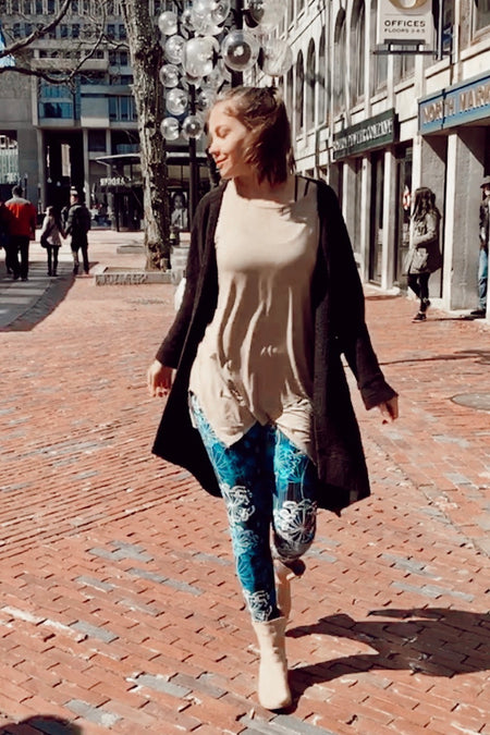 Sage Open Shoulder Tunic Top