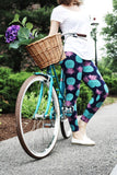 teal pink pineapple buttery Soft Microfiber High Waist Fashion Patterned Celebrity Leggings for Women plus size