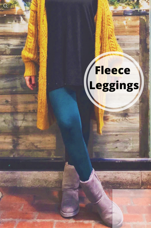 Solid Color FLEECE Lined Sweater Basic Leggings (S/M, L/XL)