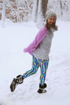 Ultra soft microfiber abstract multicolor bright print leggings one size 