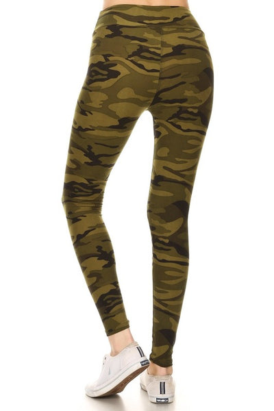Yoga Waist 3 Army Print Leggings