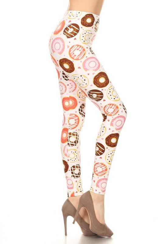 Ultra soft microfiber donuts print leggings one size 