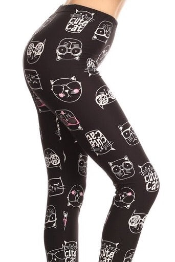 Cute Cat Print Leggings – CELEBRITY LEGGINGS