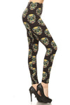 Yoga Waist 5 Inch Sugar Skull Print Leggings