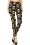 Yoga Waist 5 Inch Sugar Skull Print Leggings