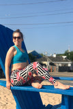 Pink Flamingo Abstract Print Leggings