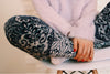 Navy Lace Print Leggings