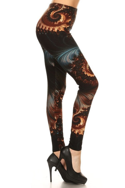 Multicolor Swirl Print Leggings