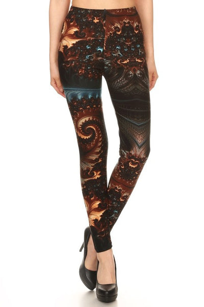 Multicolor Swirl Print Leggings