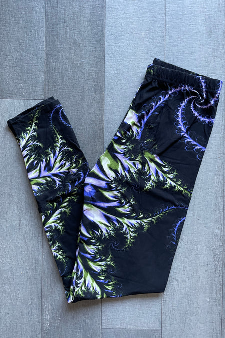 Blue Swirl Print Leggings