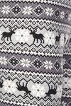 Yoga Waist 5 Inch Gray Reindeer Christmas Print Leggings