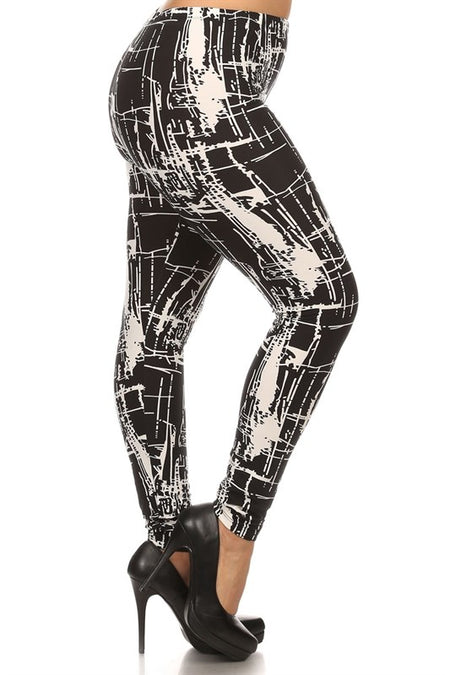 Purple Unicorn Print CURVY SIZE Leggings