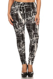 Black/White Abstract Print QUEEN SIZE Leggings
