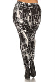 Black/White Abstract Print QUEEN SIZE Leggings