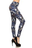 Blue/Beige Butterfly Print QUEEN SIZE Leggings