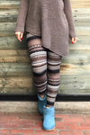 brown blue nordic sweater holiday christmas winter buttery Soft Microfiber High Waist Fashion Patterned Celebrity Leggings for Women plus size