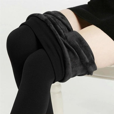 Solid Color FLEECE Lined Sweater Leggings (One Size)