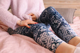 Navy Lace Print Leggings