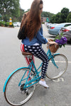 Ultra soft microfiber American flag print leggings one size 