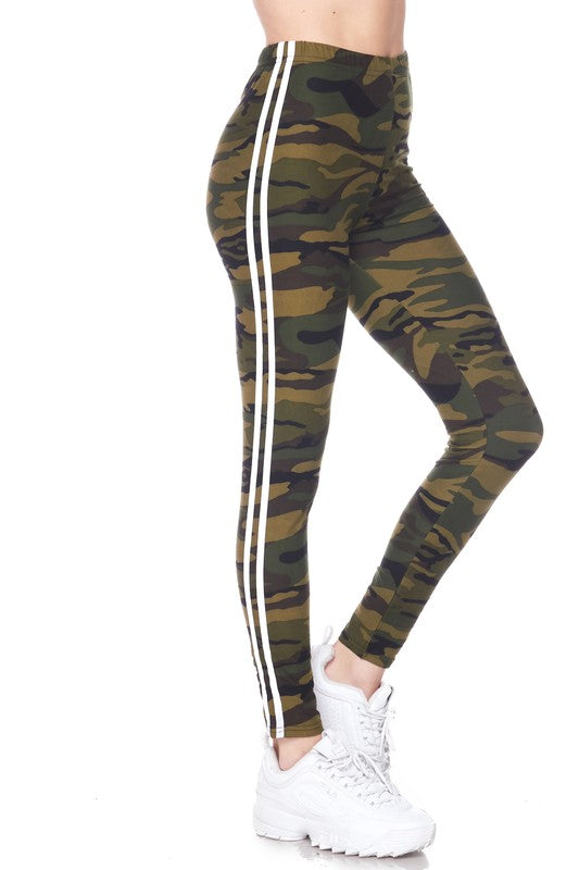 Striped Army Print Leggings