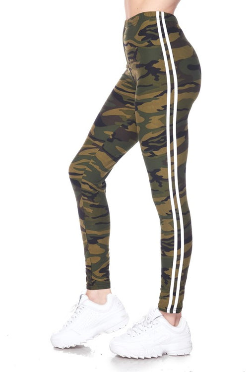 Striped Army Print Leggings