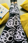 Black/White Abstract Boho Print QUEEN SIZE Leggings