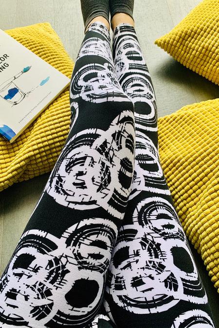 Blue Swirl Print Leggings