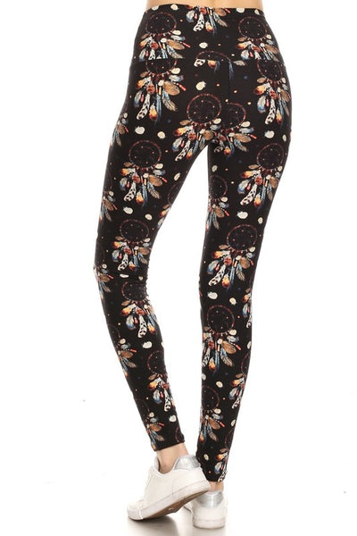 Yoga Waist Dream Catcher Boho Print Leggings – CELEBRITY LEGGINGS