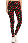 Yoga Waist (5 Inch)Cherry Print Leggings
