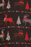 Yoga Waist 5 Inch Black/Red Reindeer Print Leggings
