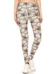Yoga Waist 5 Inch Daisies N Bee Print Leggings