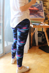 blue galaxy yoga waist buttery Soft Microfiber High Waist Fashion Patterned Celebrity Leggings for Women one size