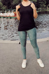 Moto Forest Green Ash Wash Workout Slimming Leggings