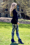 Grey Floral Boho Print Leggings