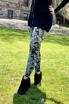 Grey Floral Boho Print Leggings