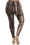 Brown Tie Dye Print QUEEN SIZE Leggings